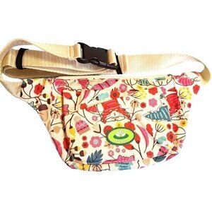 Lily Bloom Fanny Pack Multicolor Floral and Cat Print Bag